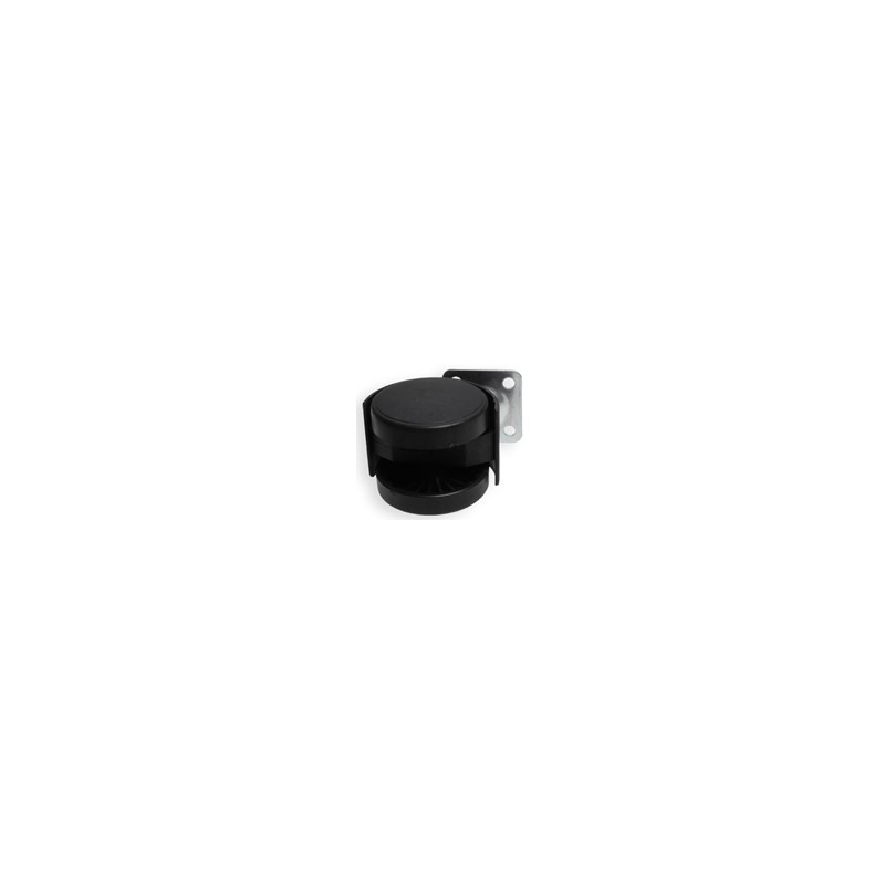 Rodízio giratório 496, roda Ø.50, sem travão, zincado/preto, A.65 mm
