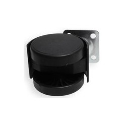 Rodízio giratório 496, roda Ø.40, com travão, zincado/preto, A.55 mm