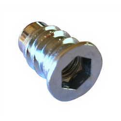 Porca de bússola/sem-fim c/encaixe sextavado, zincado branco, M6 x 13 mm