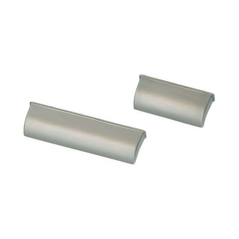 Puxador atual, gola Sofima 736, zamak niquelado mate, 2 furos distância 32, E.14 x A.20 x C.54 mm