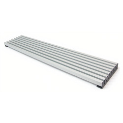 Grelha de ventilação p/forno/cozinha Artimol 8 elementos, encaixes plástico, perfil inox brilho F133, P.25 x A.122 x L.1200 mm