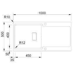 Lava louça RODI EVO 116, duas pias laterais reversível, inox escovado, aplicação superior ou á face, 1160 x 500, MOD.900 mm