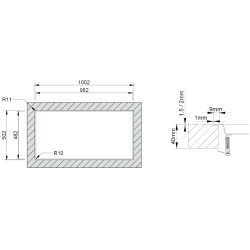 Lava louça RODI EVO 116, duas pias laterais reversível, inox escovado, aplicação superior ou á face, 1160 x 500, MOD.900 mm