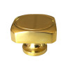 Puxador clássico, cogumelo quadrado F83 R-209, latão dourado, 1 furo, Ø.19 x L.30 x C.30 x A.23 mm