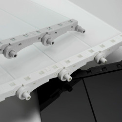 Conjunto esteira/persiana em vidro REHAU C-Box 314485 + 702835, perfil c/50 preto, p/painéis de 16, L.600 x A.1500 mm