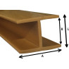 Perfil calha H 4 para fazer união de placas, plástico PVC castanho, rasgo 4, L.7 x A.18 x C.2500 mm