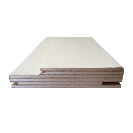 Aro com rebaixo, contraplacado revestido a poliéster pintável branco, C.2150 x E.30 x L.120 mm