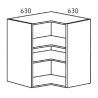 Kit/módulo superior para canto L Alvic, melamina branca, aglomerado estrutura 16 costa 8, A.700 x 630 x 630 mm