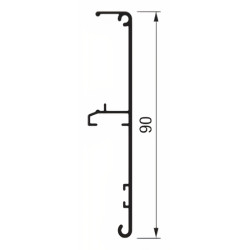 Kit p/porta de correr suspensa Air M60, perfil tampa frontal, alumínio anodizado prata mate, C.2000 mm