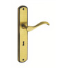 Puxador rústico, espelho alto rectangular c/manete curva Sofima 861, latão bronze, P.55 x L.44/115 x A.246 mm