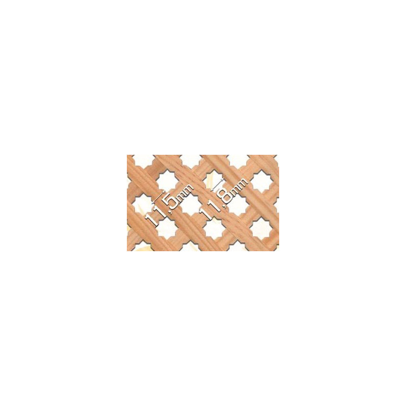 Placa decorativa plana E-4 estrela, madeira de faia, C.2161 x L.851 x E.5 mm