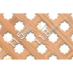 Placa decorativa plana E-4 estrela, madeira de pinho, C.2161 x L.851 x E.5 mm