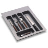 Porta talheres p/gaveta Gollinucci 772, plástico cinza metalizado, A.43 x L.297-351 x P.390-490, MOD.400 mm