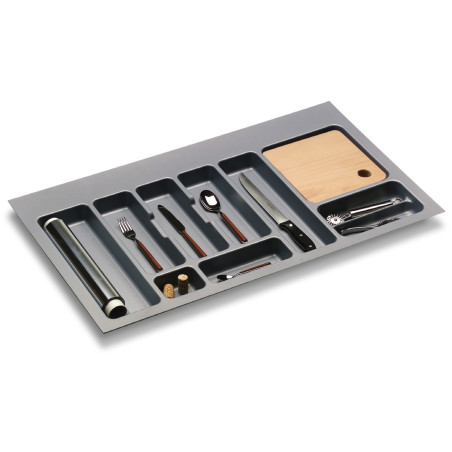 Porta talheres p/gaveta Gollinucci 780, plástico branco, A.43 x L.795-840 x P.390-490, MOD.900 mm