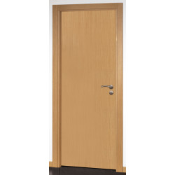 Porta interior lisa 1F, revestida a folha faia vaporizada, c/furação, s/verniz, A.2000 x L.750 x E.35 mm