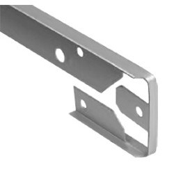 Prolongamento para tampo recto (p/canto recto), 38.5 mm, raio 2, alumínio branco