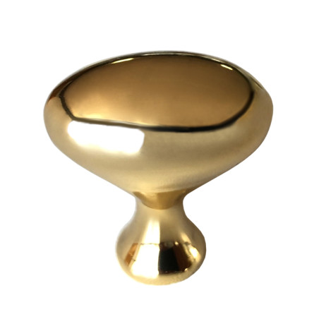 Puxador clássico, cogumelo amêndoa F83 R-217, latão dourado, 1 furo, Ø.13 x L.18 x C.29 x A.32 mm