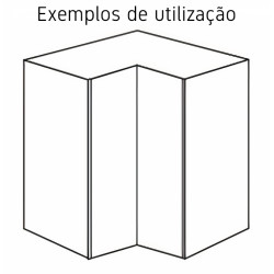 Kit/módulo superior para canto L Alvic, melamina cinza, aglomerado estrutura 16 costa 8, A.700 x 630 x 630 mm