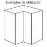 Kit/módulo superior para canto L Alvic, melamina branca, aglomerado estrutura 16 costa 8, A.700 x 630 x 630 mm