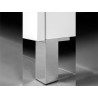 Pé para mobiliário/móveis, base plástico ABS, corpo plástico ABS, cor pintado alumínio metálico, L.38 x A.120 mm