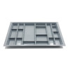 Porta talheres p/gaveta com separadores Juypal 52936, plástico cinza, A.60 x L.819 x P.473, MOD.900 mm