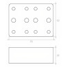 Distanciador de gaveta Q31 p/gaveta DTC (gaveta interna), plástico branco, A.25 x L.52 x C.70 mm