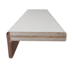 Guarnição, contraplacado revestido a poliéster pintável branco, C.2200 x L.70 x E.12, aba/pestana 10 mm