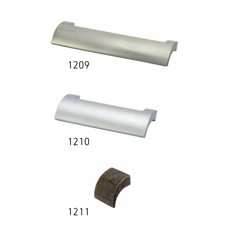 Puxador clássico, barra unha Sofima 1211, zamak bronze velho, 1 furo, E.8 x C.22 x L.21 x A.18 mm