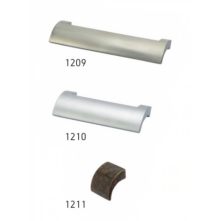 Puxador clássico, barra unha Sofima 1211, zamak bronze velho, 1 furo, E.8 x C.22 x L.21 x A.18 mm