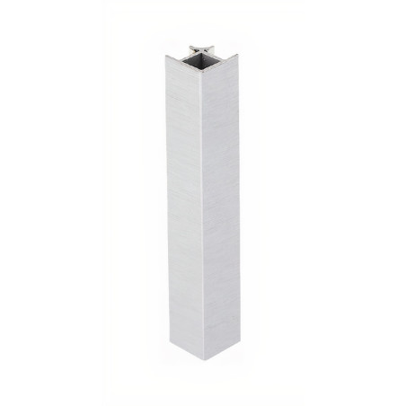 Canto 90º exterior/interior p/rodapé de cozinha SCILM 425C, plástico PVC revestido a alumínio, A.150 mm