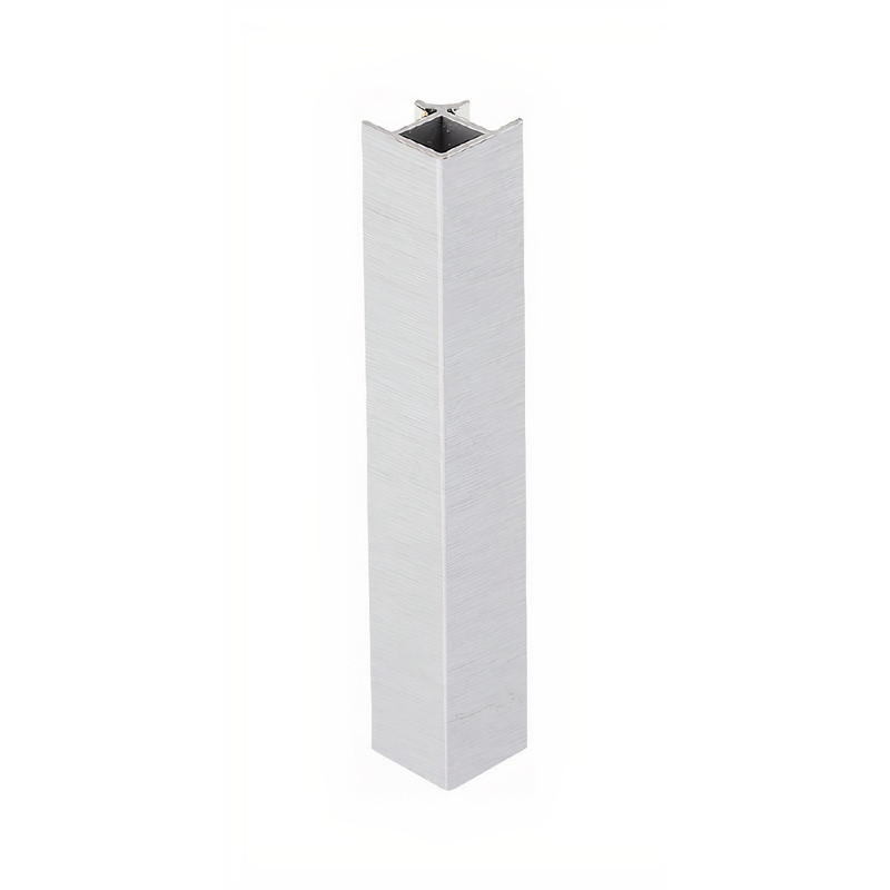 Canto 90º exterior/interior p/rodapé de cozinha SCILM 425C, plástico PVC revestido a alumínio, A.170 mm
