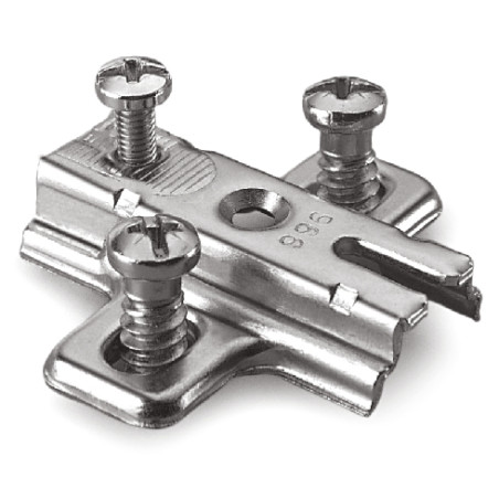 Calço DANCO FB 996/5-4 ERL para dobradiça, aço niquelado, furação 32, com parafusos EURO 6.3 x 14, altura 5 mm