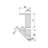 Pé para mobiliário/móveis, base plástico ABS, corpo plástico ABS, cor pintado alumínio metálico, L.38 x A.120 mm