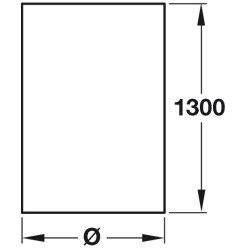 Pé para mesa com deslizador HAFELE, metálico cor cromado polido, base zamak, A.1300 x Ø.80 mm
