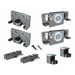 Jogo para porta de correr Saheco SF-S60/6502, para porta interior, ferro zincado, suporta 60 kg