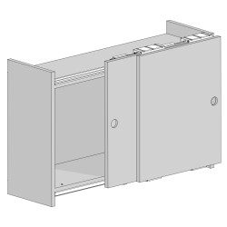 Jogo para porta de correr Saheco SF-S60/6502, para porta interior, ferro zincado, suporta 60 kg