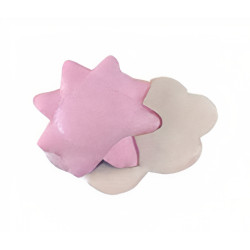 Puxador criança, nuvem/sol Nesu 381B2, cerâmica branco/rosa, 40 x 33 mm