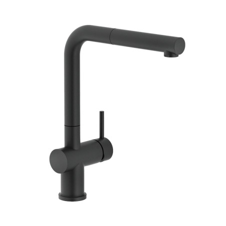 Misturadora/torneira RODI LINE MN 807 PT, monocomando de bica giratória de 360º c/chuveiro ext., preto, corpo Ø.50, A.310/277 mm