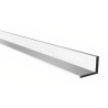 Perfil calha inferior para portas de fole Saheco 16 P (guia), alumínio natural, L.18 x A.13 x C.3000 mm