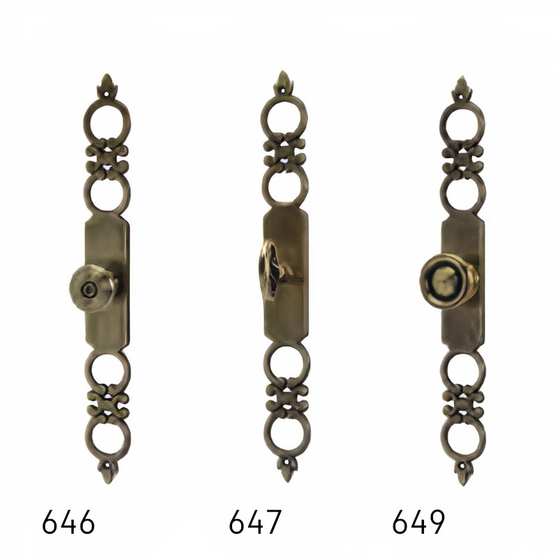 Puxador rústico, espelho cogumelo redondo Sofima 649, zamak bronze, E.19 x A.190 x L.22 mm