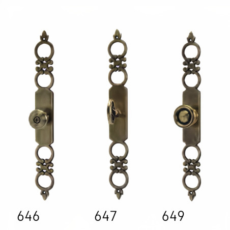 Puxador rústico, espelho cogumelo redondo Sofima 649, zamak bronze, E.19 x A.190 x L.22 mm