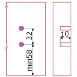Lateral de gaveta com amortecedor DANCO ES-401 A, silenciosa, suporta 30 kg, A.92 x C.300 mm