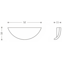 Puxador atual, gola Sofima 725, zamak bronze, 1 furo, L.18 x C.52 x A.11 mm