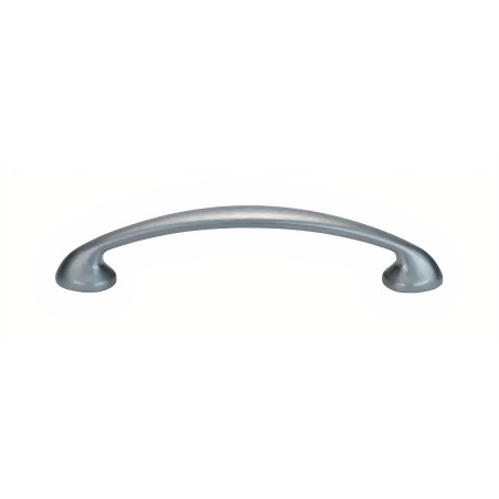 Puxador clássico, asa ponte SM 365, zamak cromado mate, 2 furos distância 128, E.10 x A.24 x C.150 mm