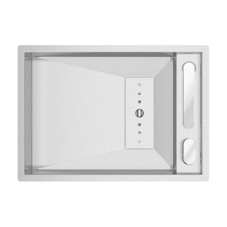 Lava louça RODI INVISIBLE 50, uma pia sem escorredor, inox escovado, aplicação inferior, 627 x 447, MOD.800 mm