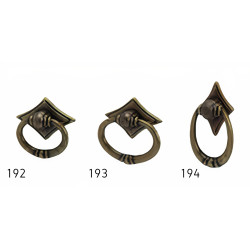 Puxador rústico, espelho estrela c/pingente argola Sofima 192, zamak bronze, A.45 x L.50 mm