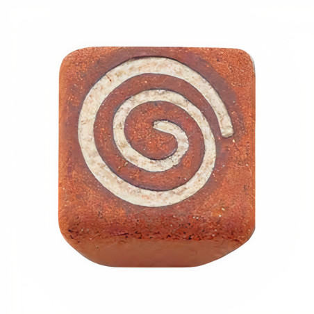 Puxador natureza, quadrado espiral Nesu 335B0, grés laranja, 30 x 30 mm