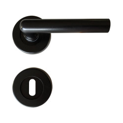 Puxador 2 espelhos redondos c/manete redonda Sofima 443, zamak lacado preto, P.50,2 x L.100 x Ø.52/15 mm