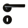 Puxador 2 espelhos redondos c/manete redonda Sofima 443, zamak lacado preto, P.50,2 x L.100 x Ø.52/15 mm
