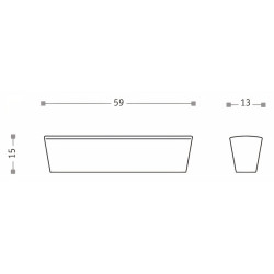 Puxador atual, barra rectangular Sofima 761, zamak niquelado mate, 1 furo, E.13 x A.15 x C.59 mm
